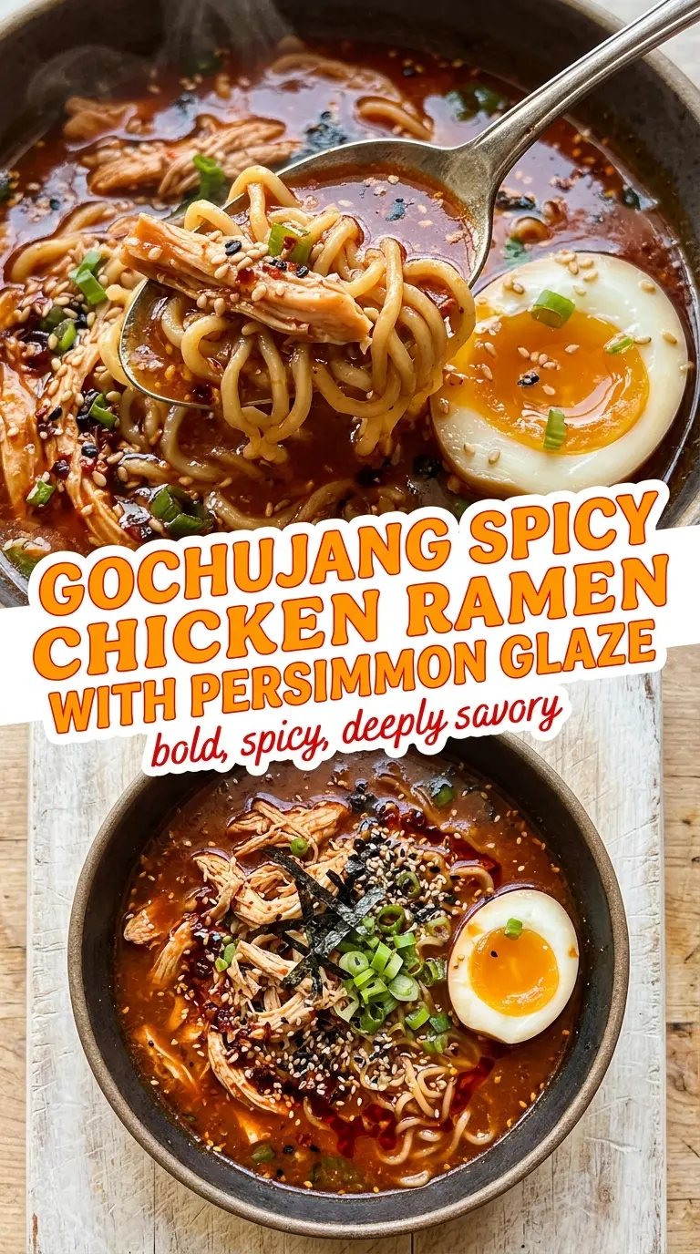 Gochujang Spicy Chicken Ramen bold broth, springy noodles, jammy egg