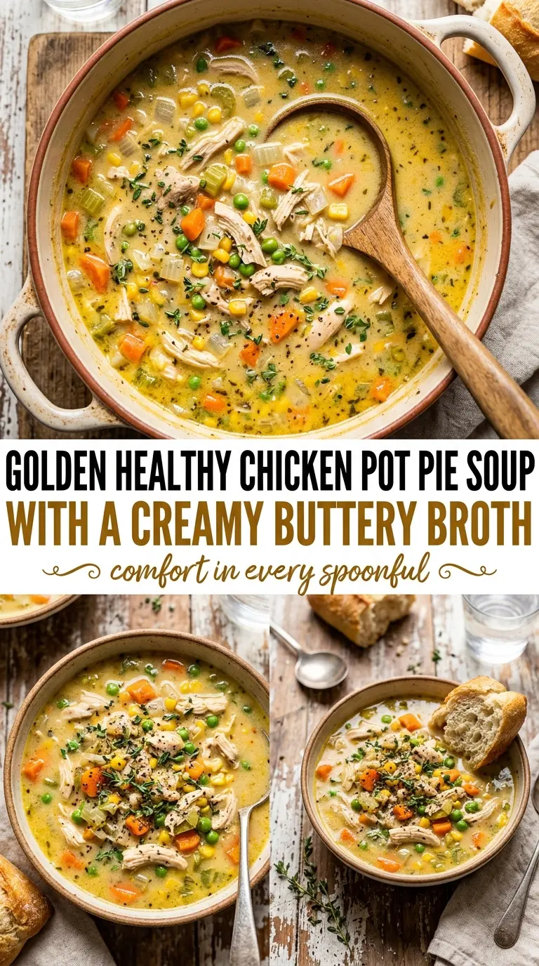 Healthy Chicken Pot Pie Soup creamy cozy