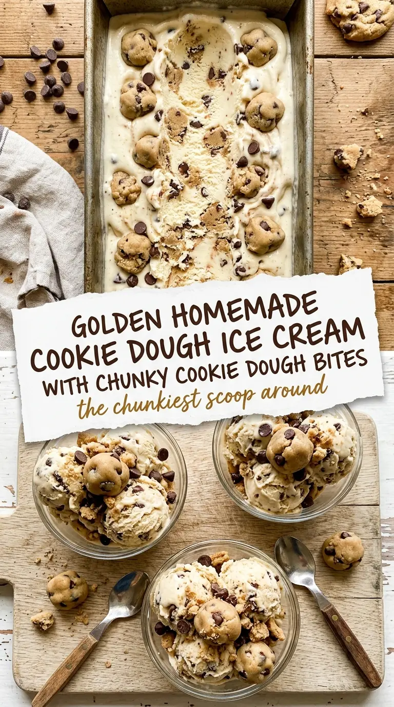 Homemade Cookie Dough Ice Cream creamy chewy chunks