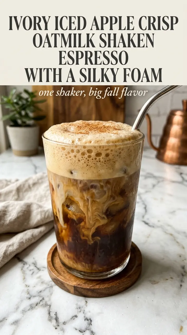 Iced Apple Crisp Oatmilk Shaken Espresso frothy spiced coffee