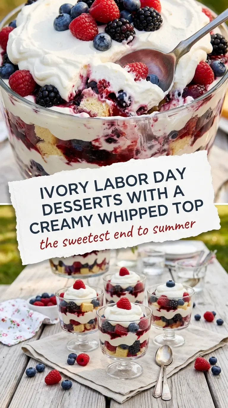 Labor Day Desserts light creamy berries