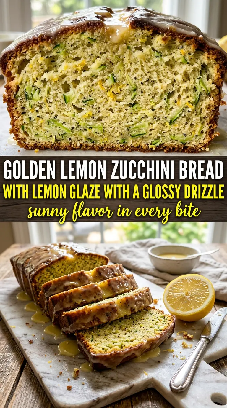 Lemon zucchini bread bright glazed moist