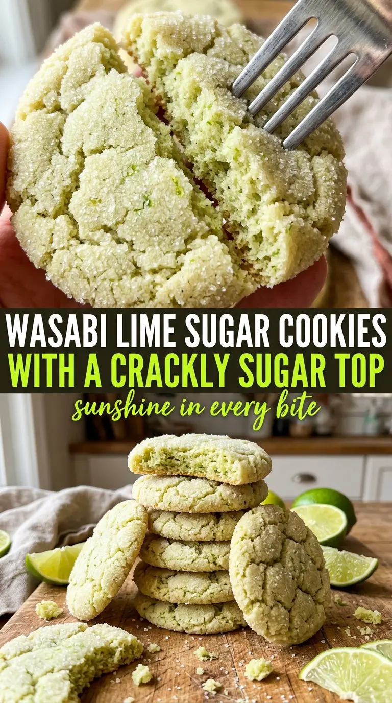 Lime sugar cookies soft chewy crackly