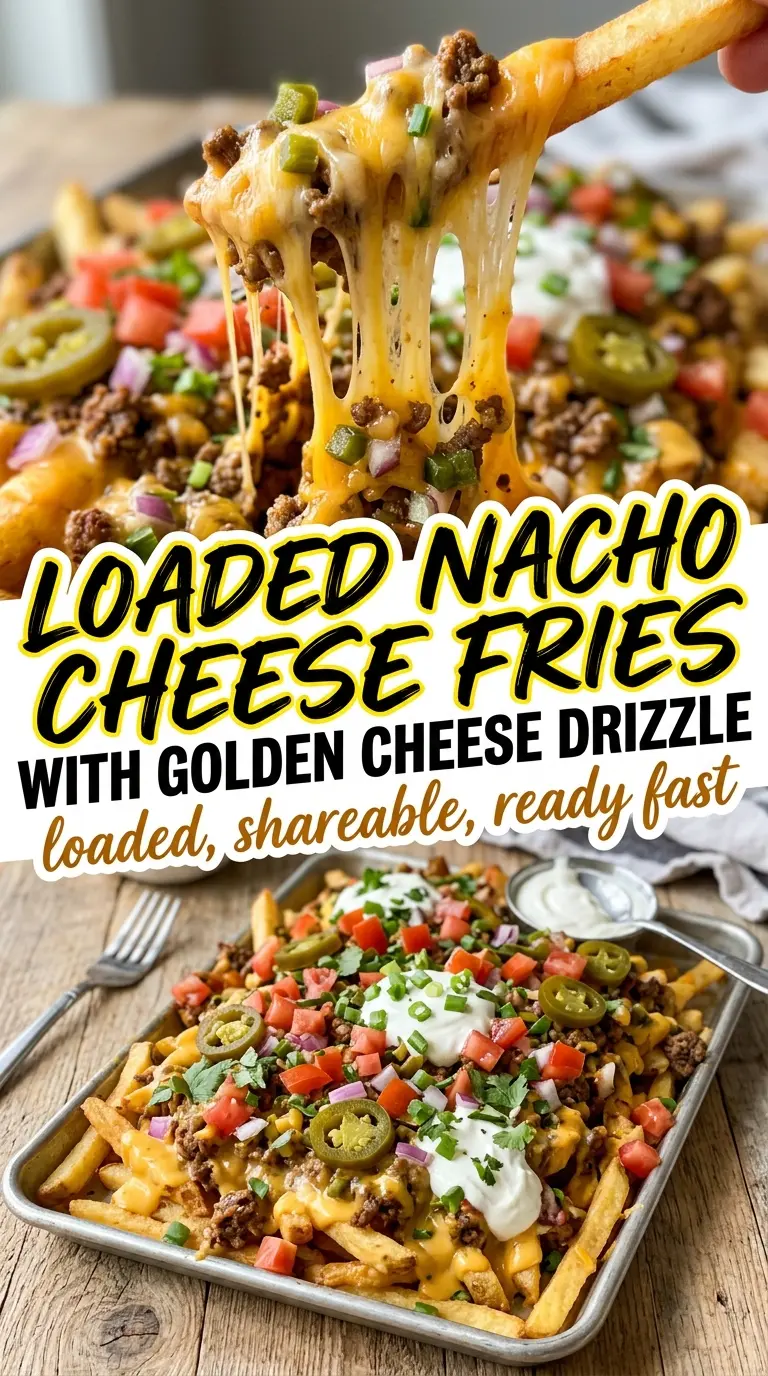 Loaded Nacho Cheese Fries crispy cheesy loaded