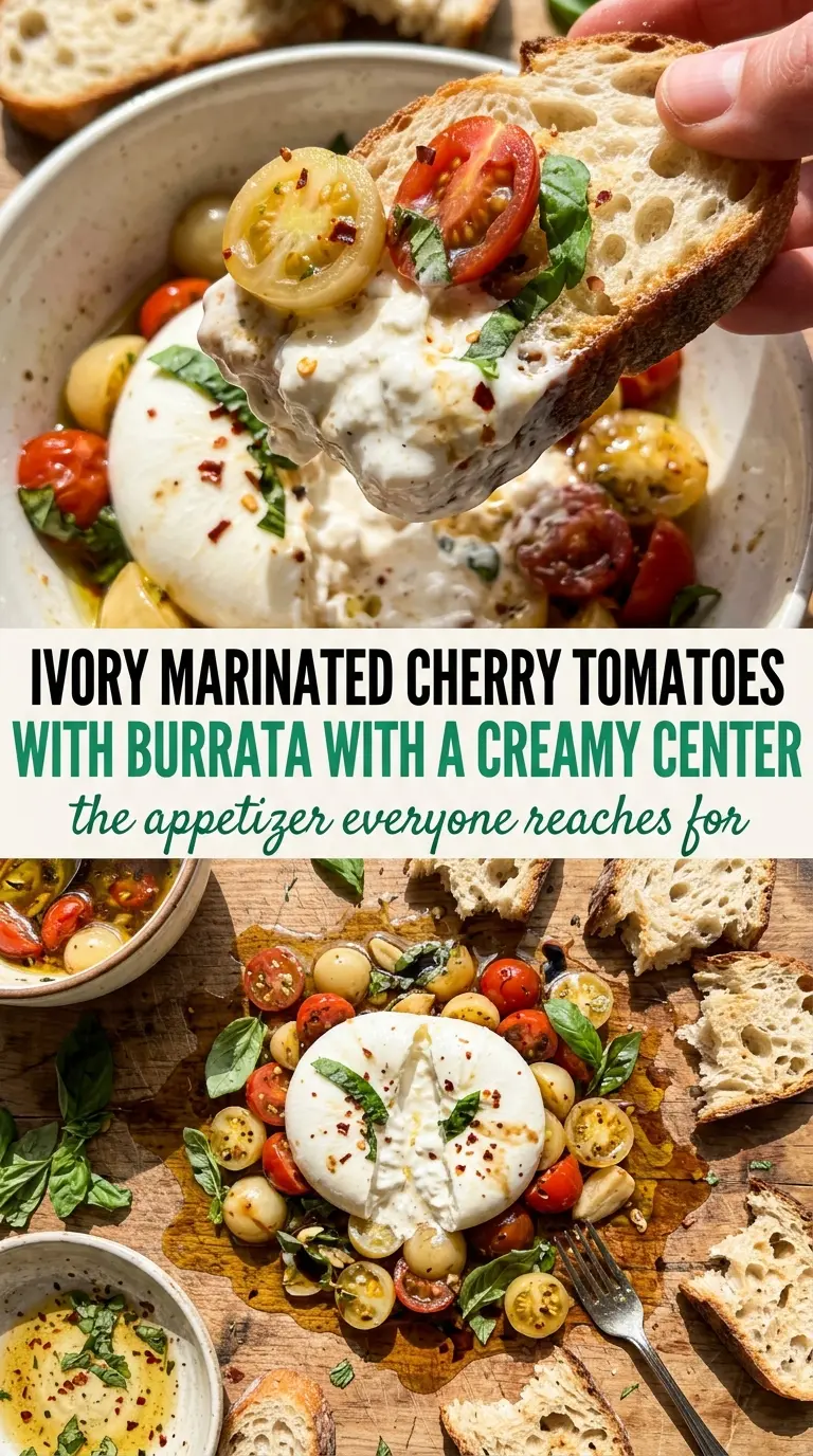 Marinated Cherry Tomatoes With Burrata juicy creamy fresh
