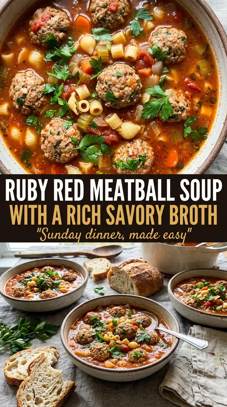 Meatball Soup hearty tomato broth