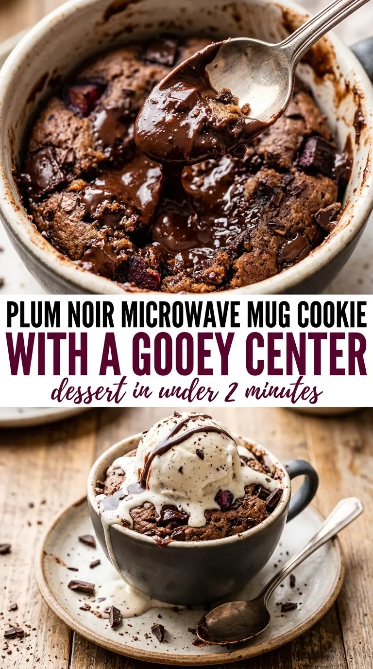 Microwave Mug Cookie gooey chocolate quick dessert