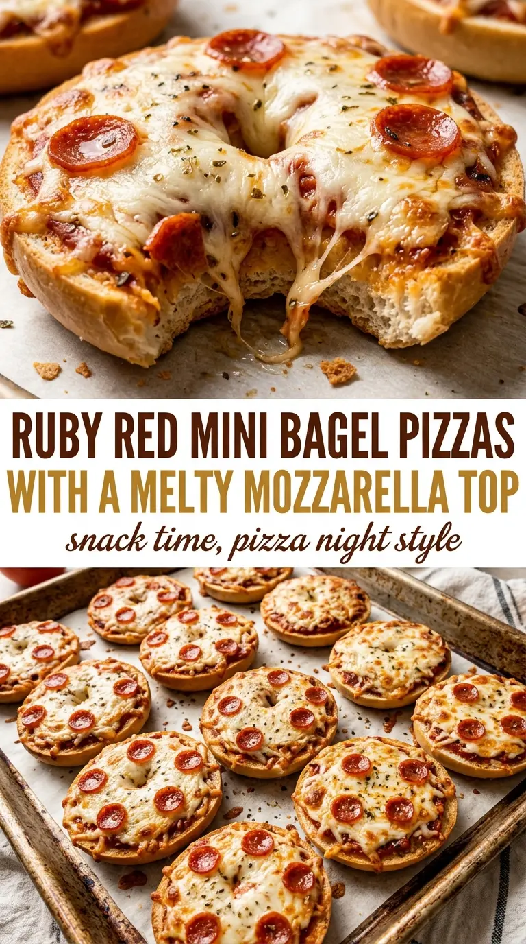 Mini Bagel Pizzas crispy cheesy