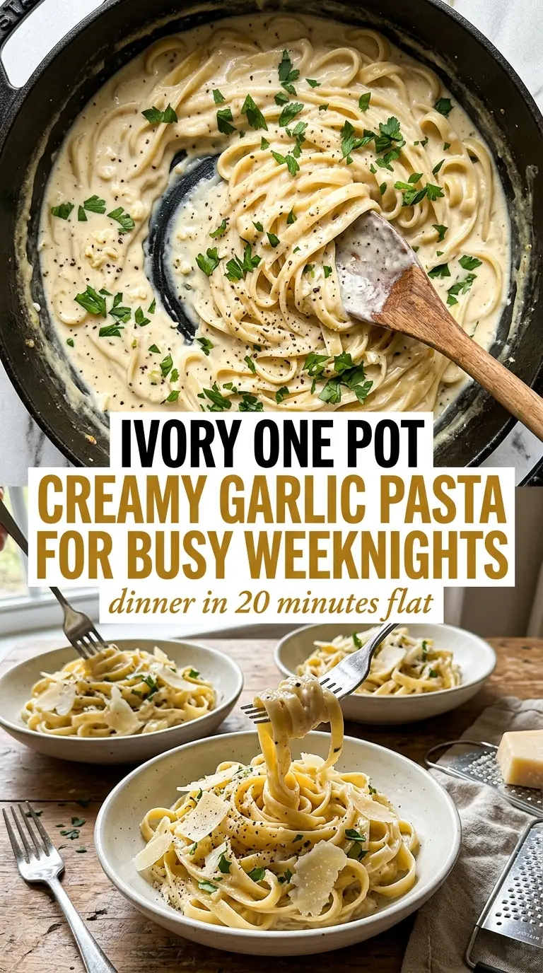 One Pot Creamy Garlic Pasta silky rich garlicky