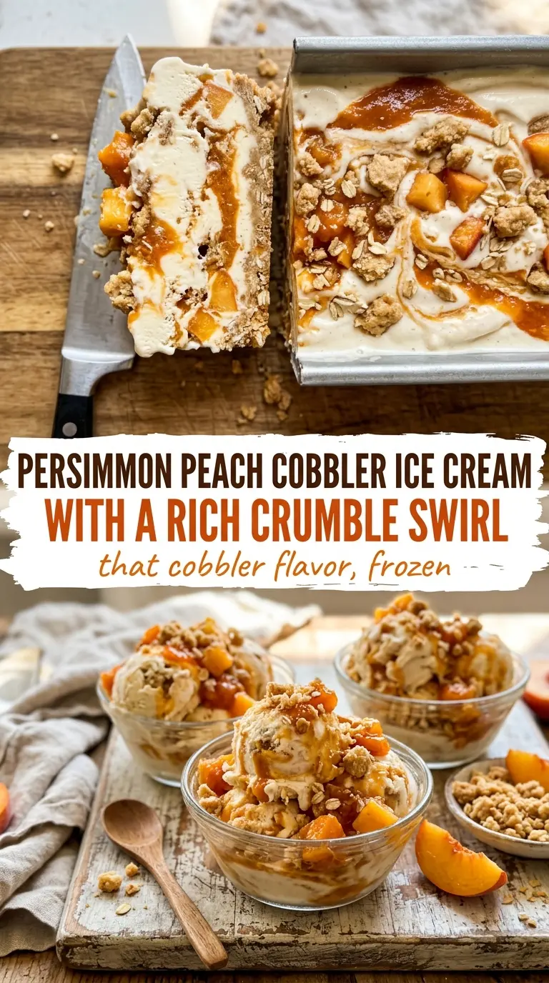 Peach Cobbler Ice Cream creamy peachy cinnamon