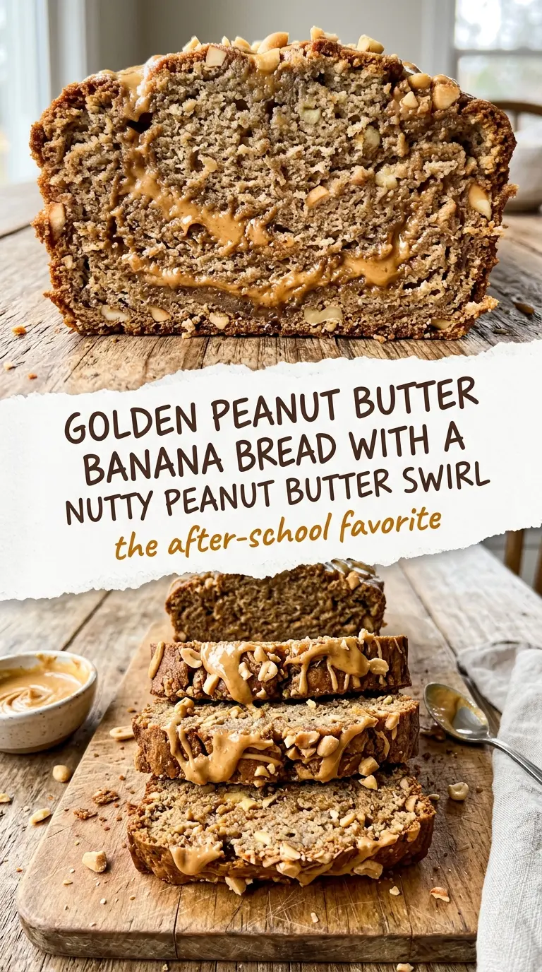 Peanut Butter Banana Bread soft swirl moist loaf
