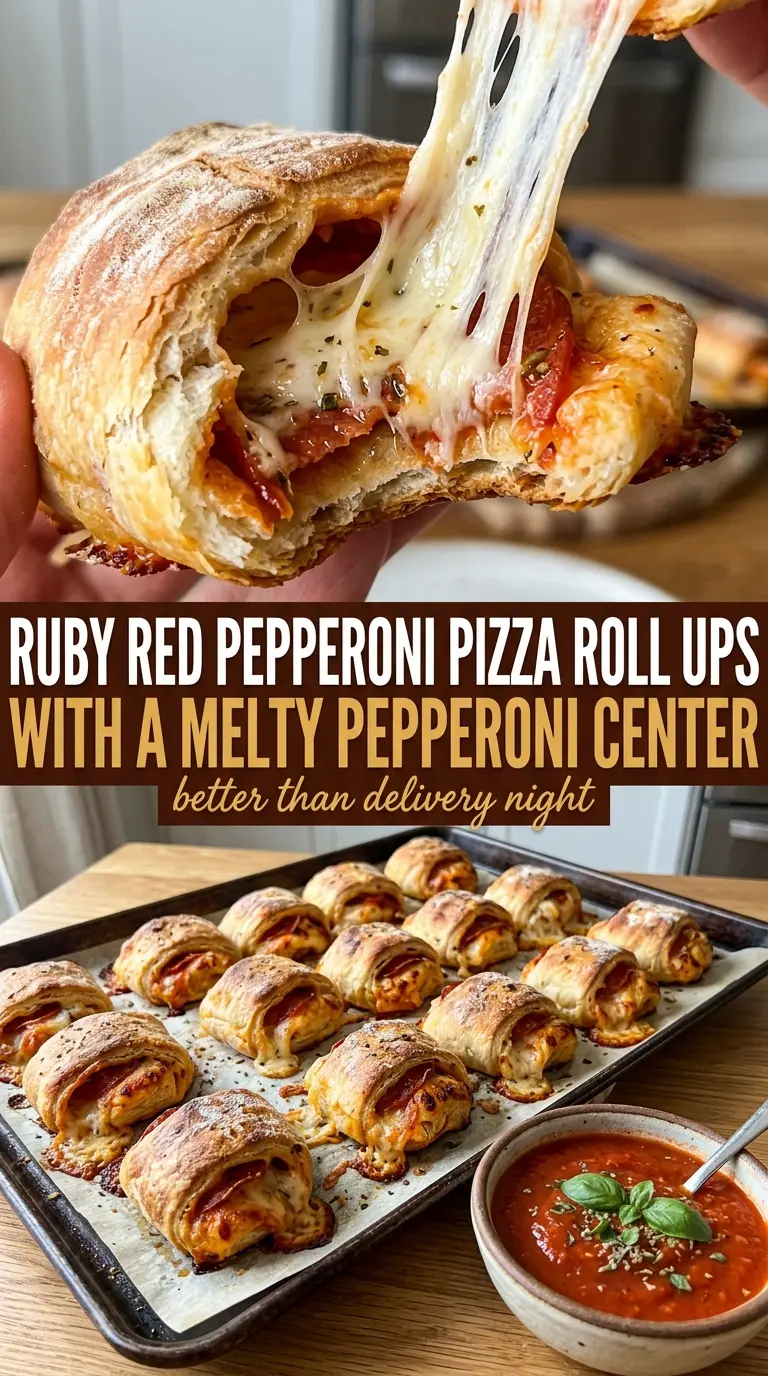Pepperoni Pizza Roll Ups cheesy golden