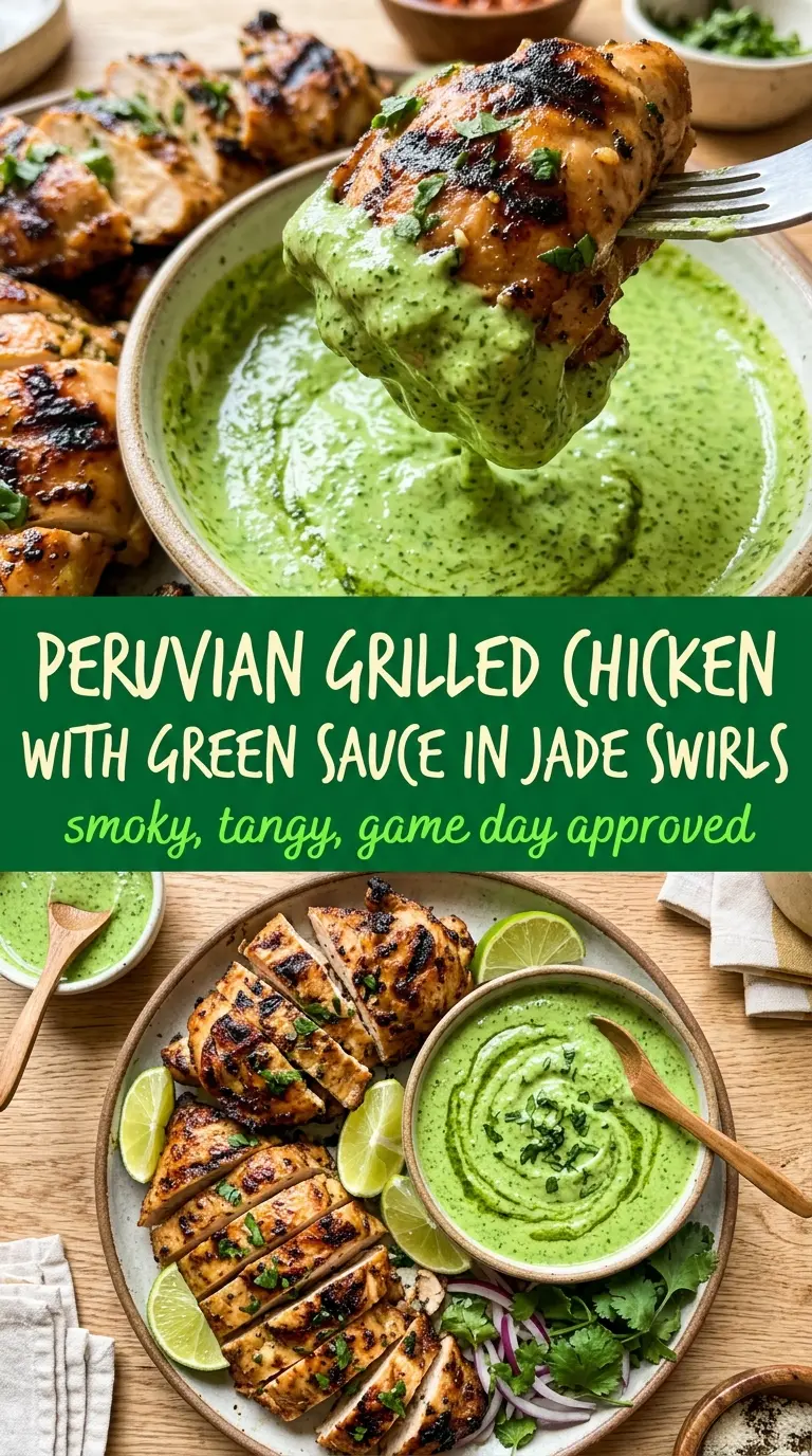 Peruvian Grilled Chicken with Green Sauce fresh flavorful vibrant