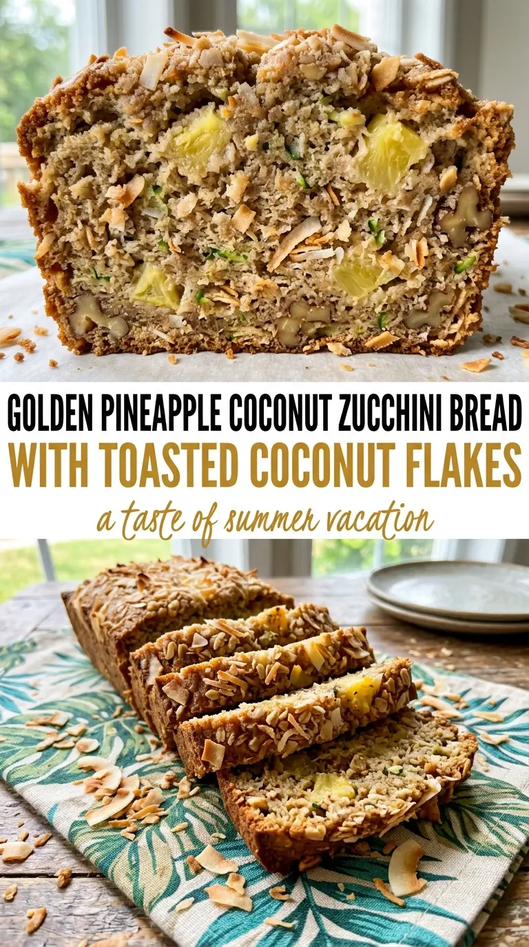 Pineapple Coconut Zucchini Bread tropical moist