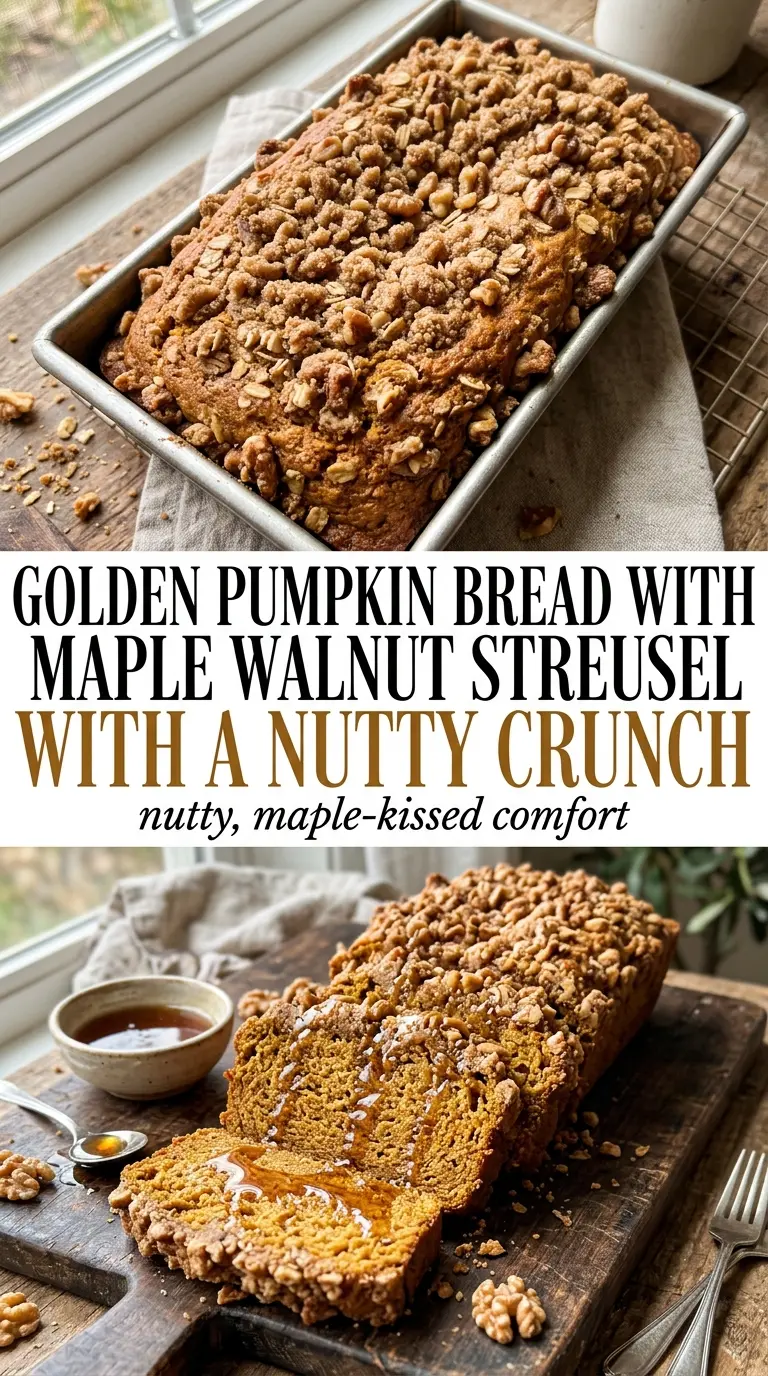 Pumpkin Bread With Maple Walnut Streusel moist crunchy