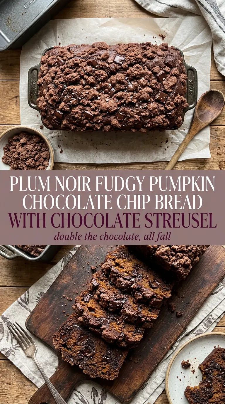 Pumpkin Chocolate Chip Bread With Chocolate Streusel fudgy crumbly chocolate