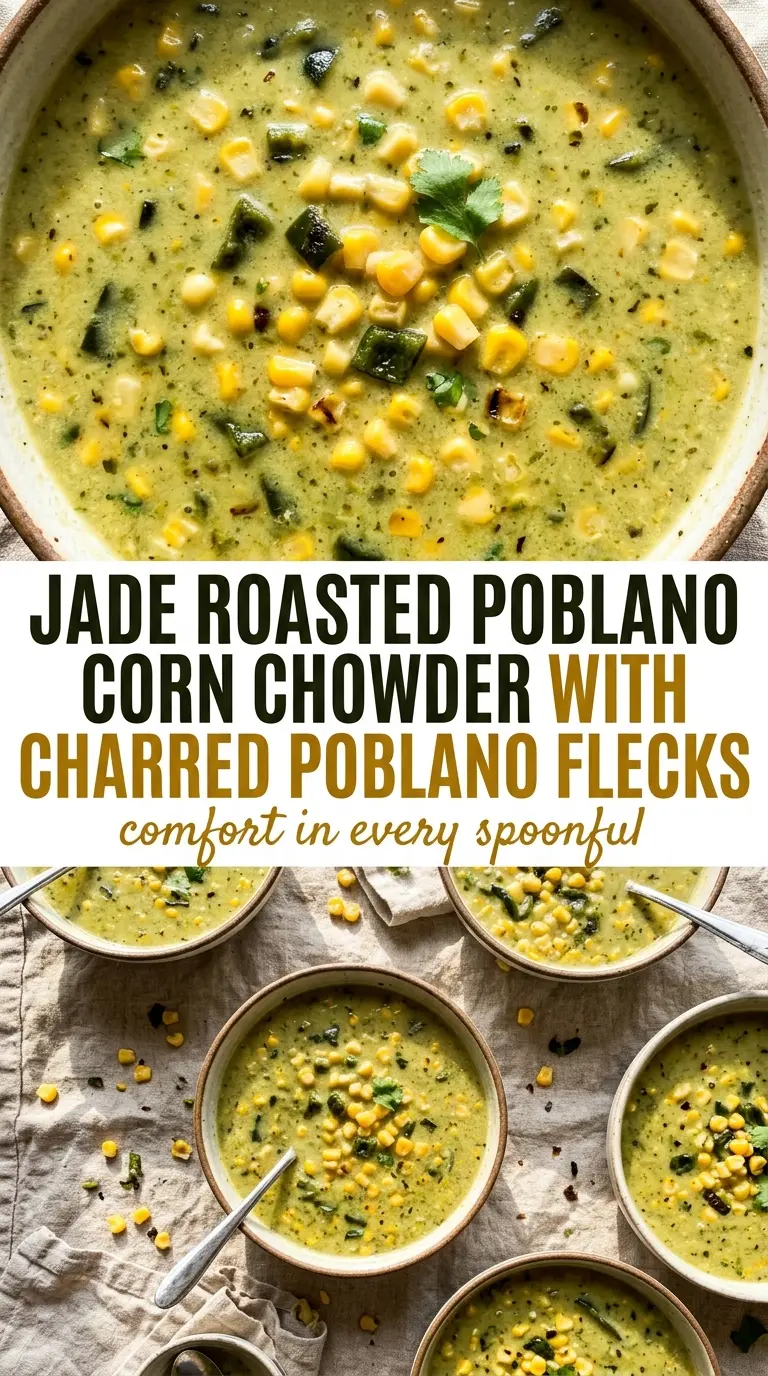 Roasted Poblano Corn Chowder smoky creamy