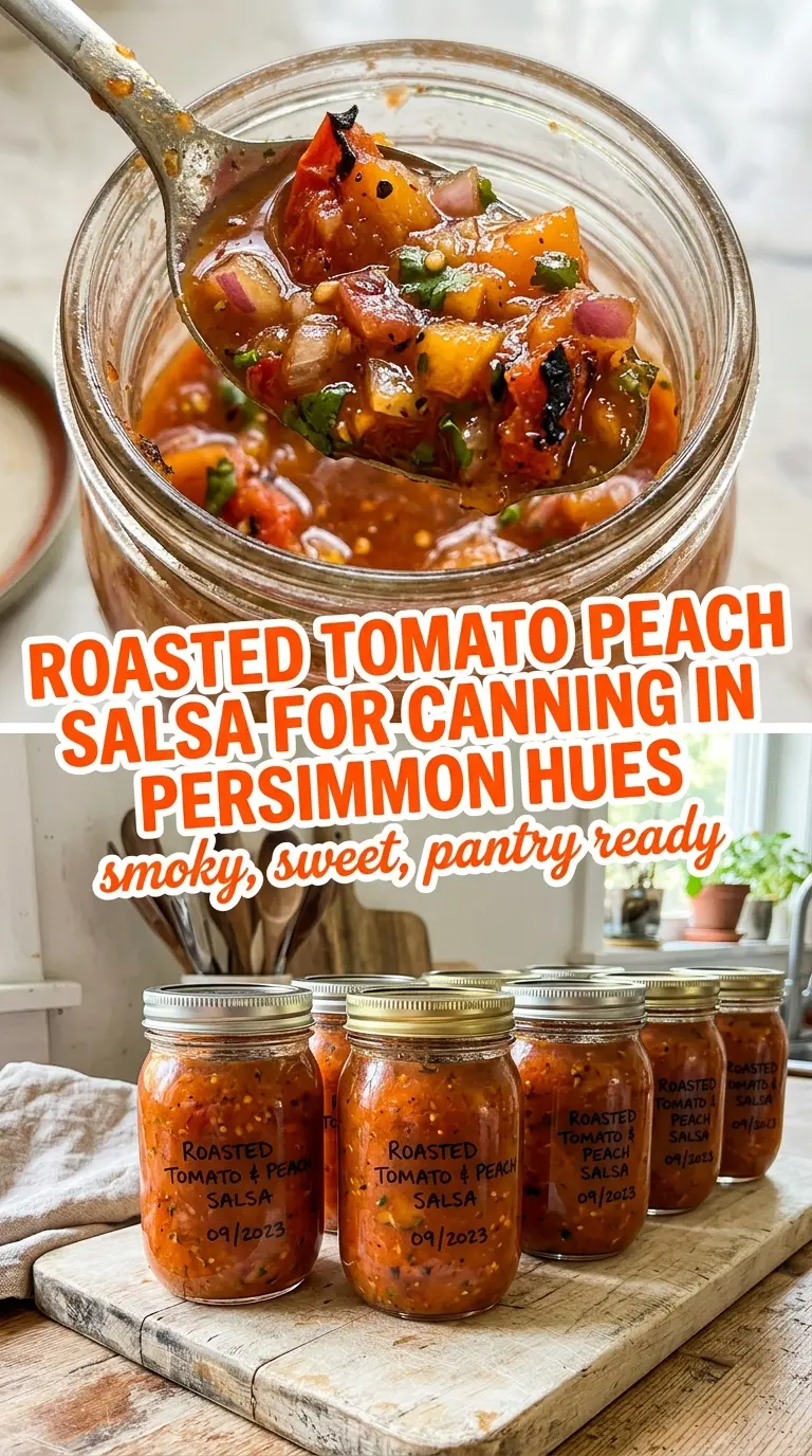 Roasted Tomato Peach Salsa for Canning vibrant chunky fresh