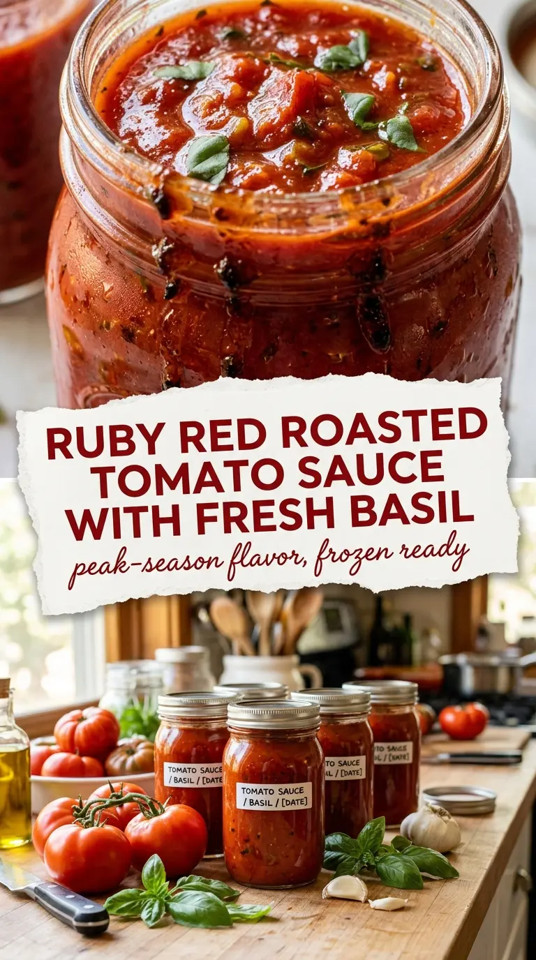 Roasted tomato sauce caramelized basil