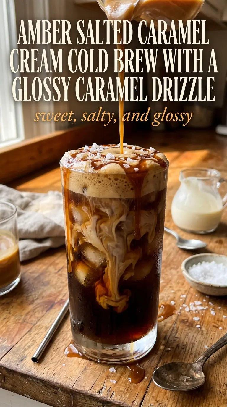 Salted caramel cream cold brew silky layered coffee