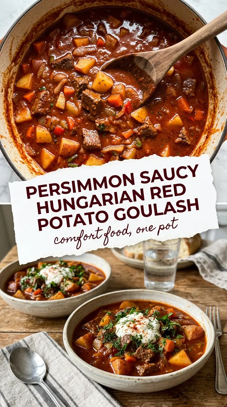 Saucy Hungarian Red Potato Goulash paprika beef hearty
