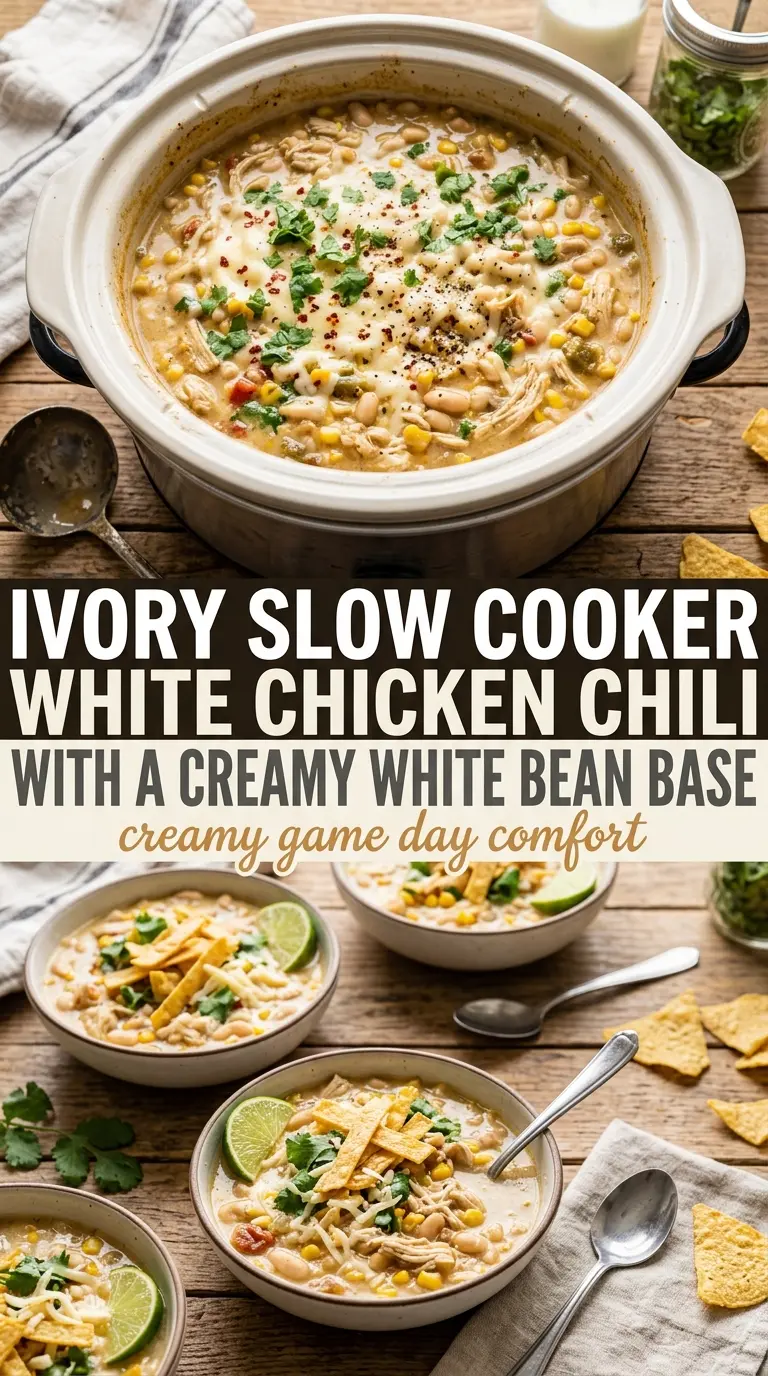 Slow Cooker White Chicken Chili creamy hearty comforting