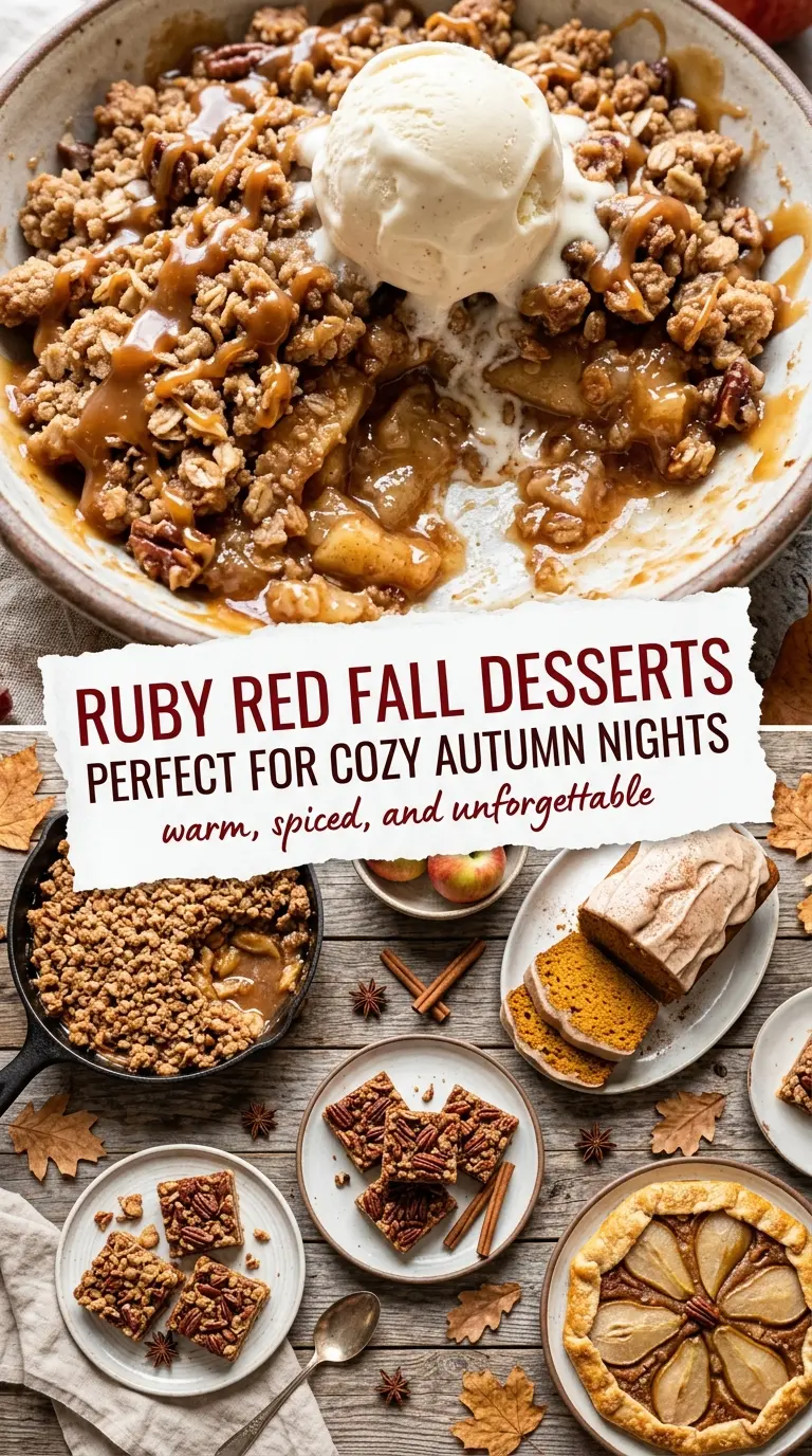 Fall Desserts spiced apple crisp caramel