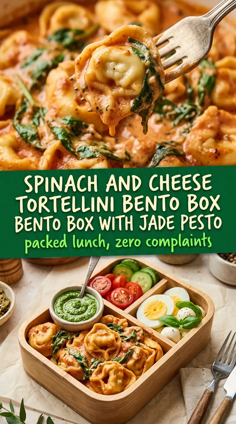 Spinach and Cheese Tortellini Bento Box creamy pesto