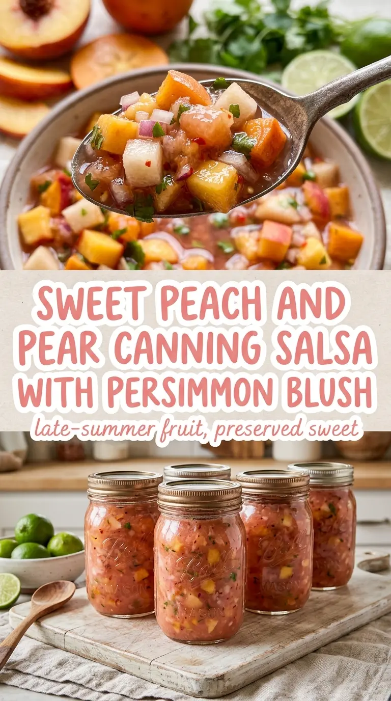 Sweet Peach and Pear Canning Salsa sweet tangy chunky
