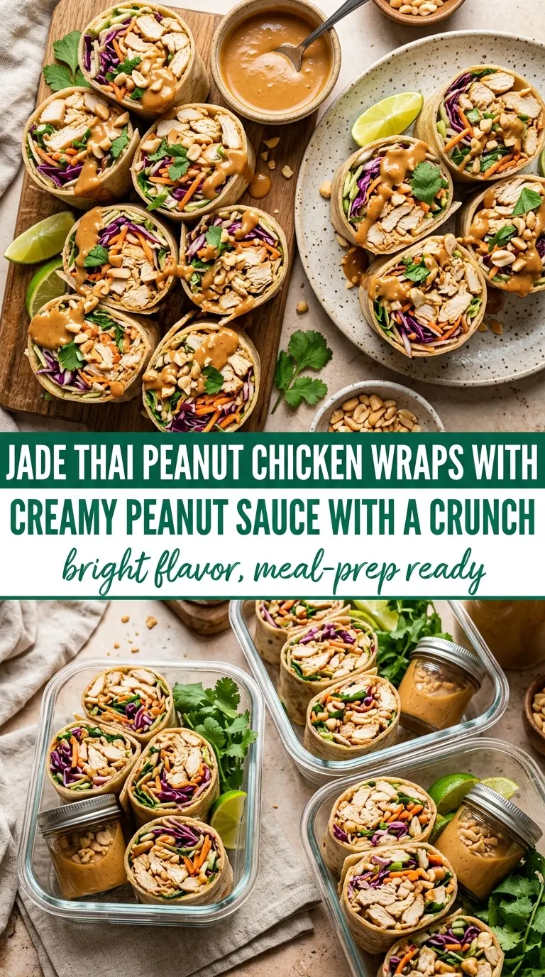 Thai Peanut Chicken Wraps With Creamy Peanut Sauce, crunchy, creamy, fresh
