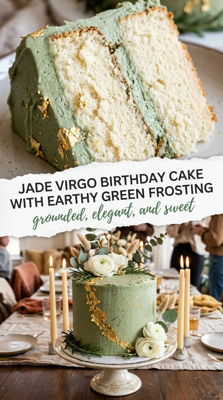 Virgo birthday cake soft sage elegant