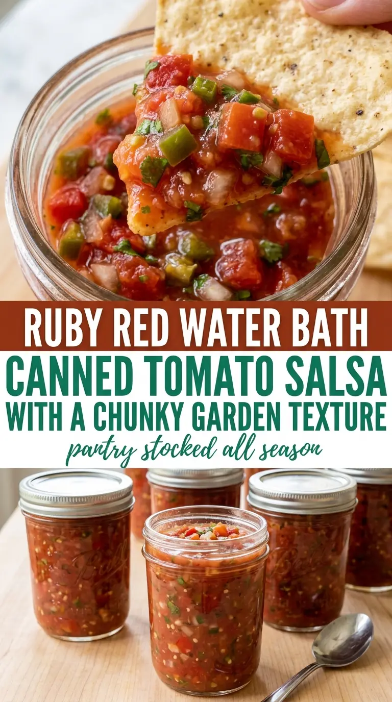 Canned Tomato Salsa vibrant chunky jarred