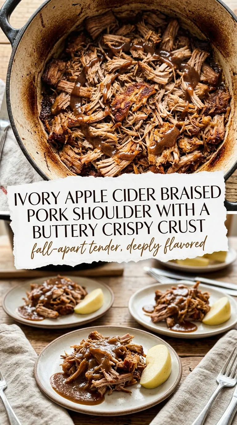apple cider braised pork shoulder tender fall-apart glossy sauce