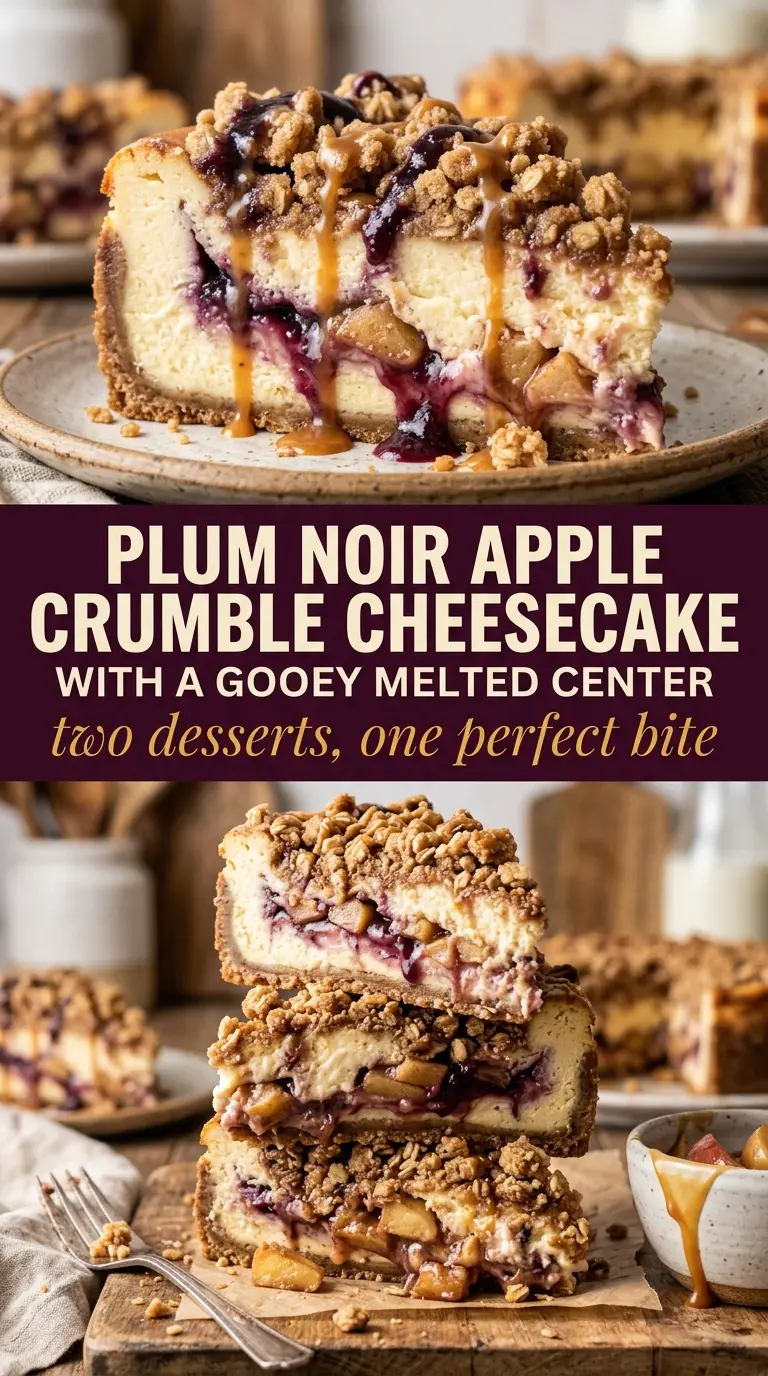 apple crumble cheesecake creamy layers golden crumble topping