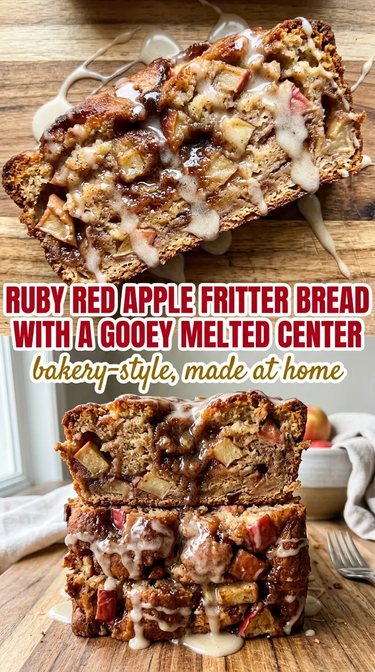 Apple Fritter Bread cinnamon apples glazed loaf