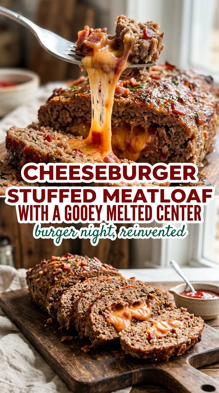 bacon cheeseburger stuffed meatloaf melty cheese smoky bacon