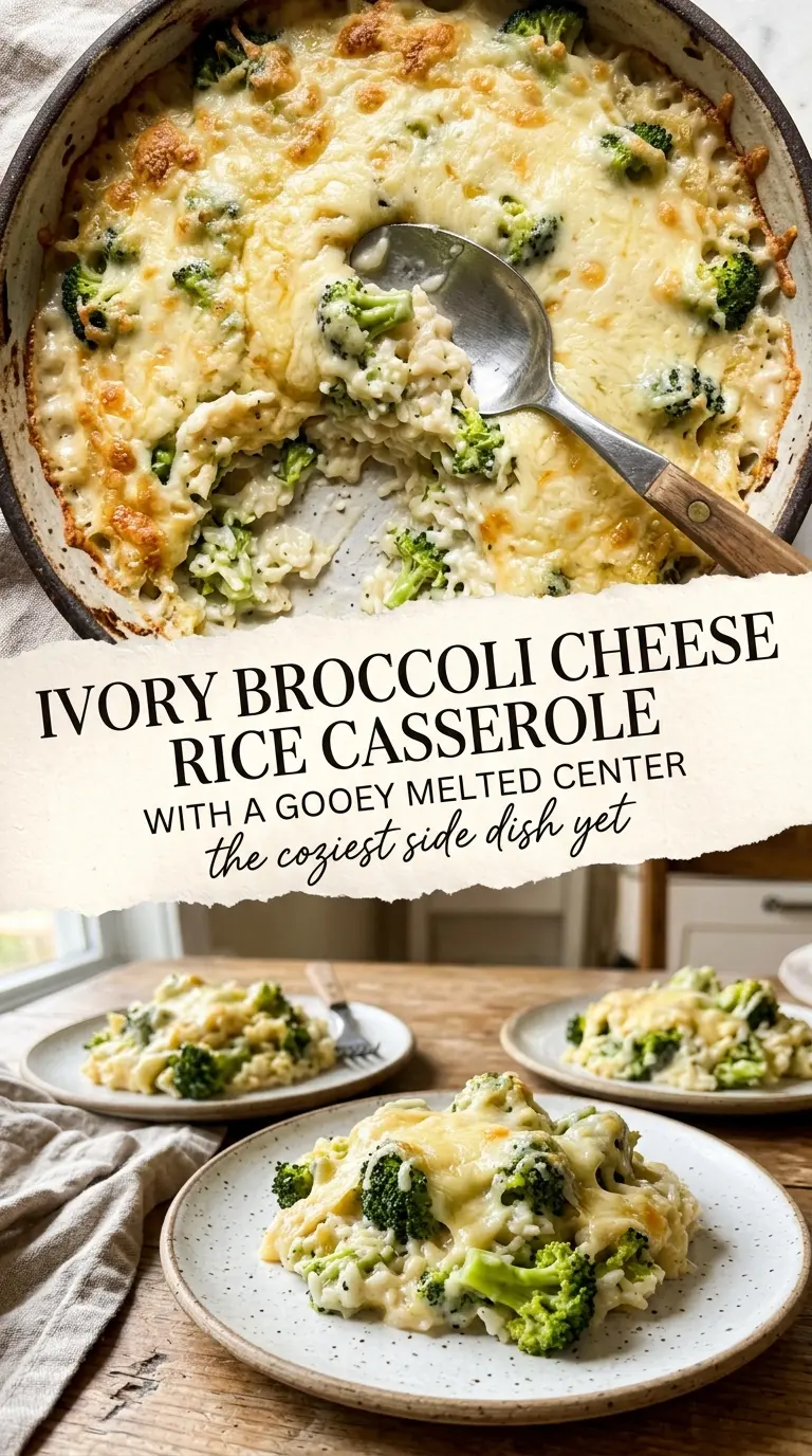 broccoli cheese rice casserole creamy melted golden top