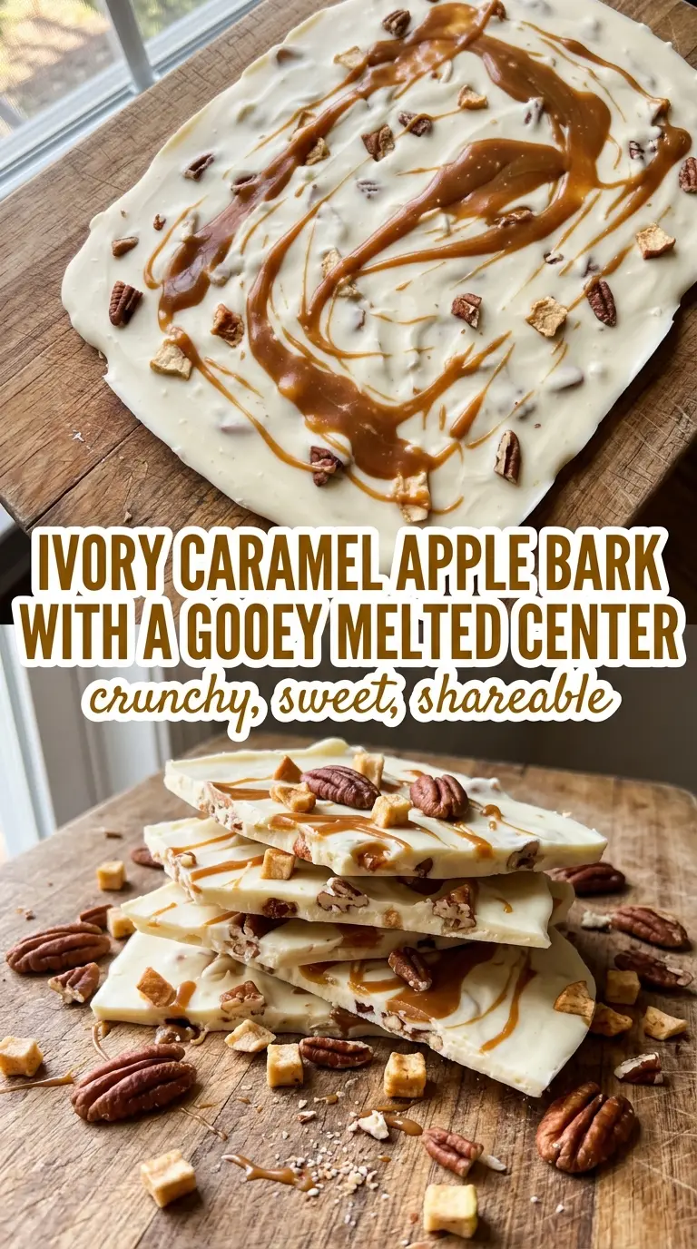 caramel apple bark glossy drizzle crunchy toppings