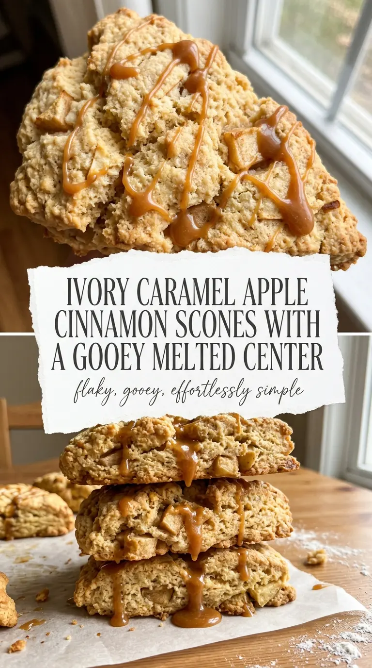 caramel apple cinnamon scones flaky golden caramel drizzle