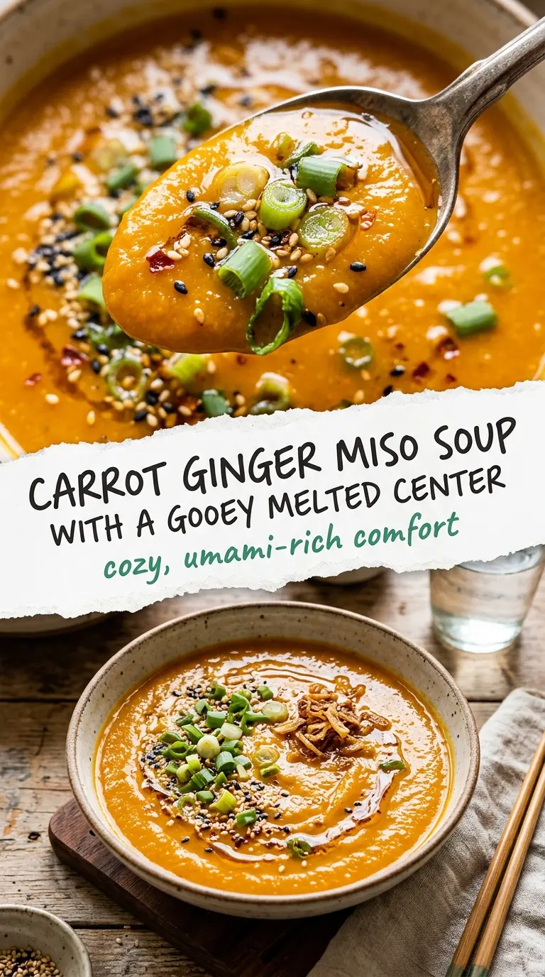 carrot ginger miso soup silky orange bowl warm steam