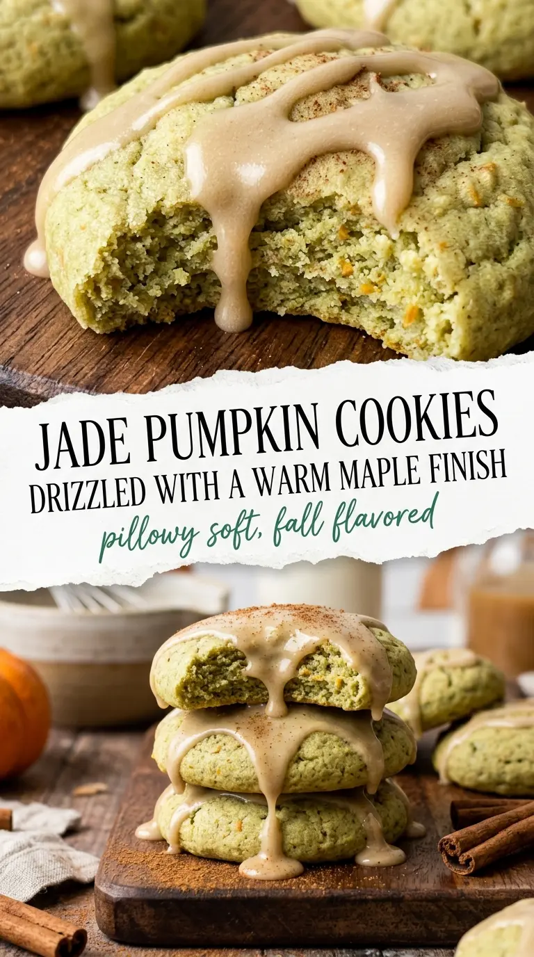 pumpkin cookies maple glaze soft chewy golden drizzle