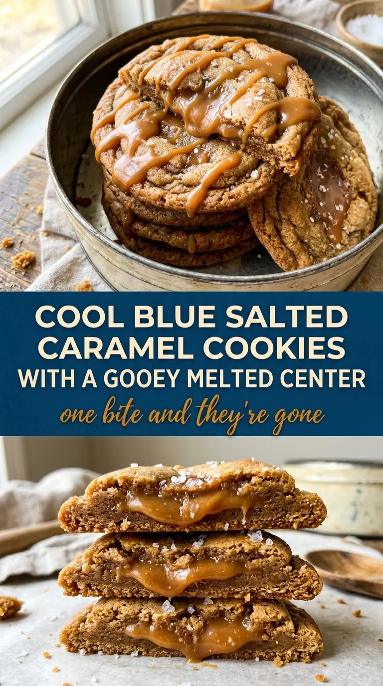 salted caramel cookies gooey center chewy edges