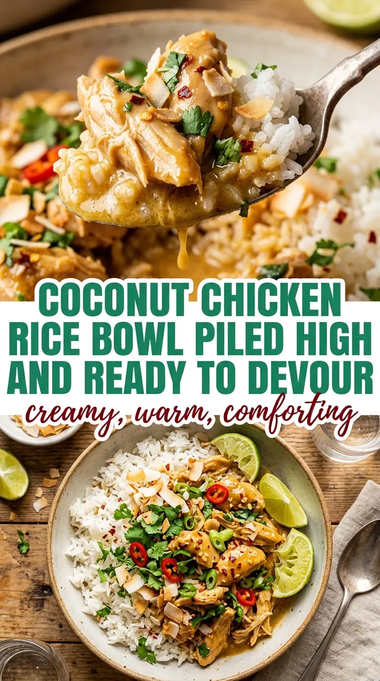 Coconut Chicken Rice Bowl creamy turmeric lime