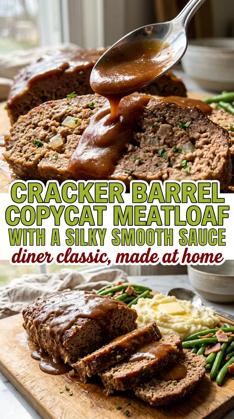 Cracker Barrel Copycat Meatloaf tender glazed comfort food