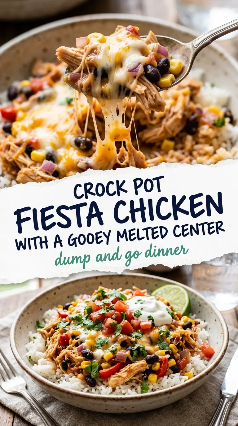 crock pot fiesta chicken shredded colorful saucy