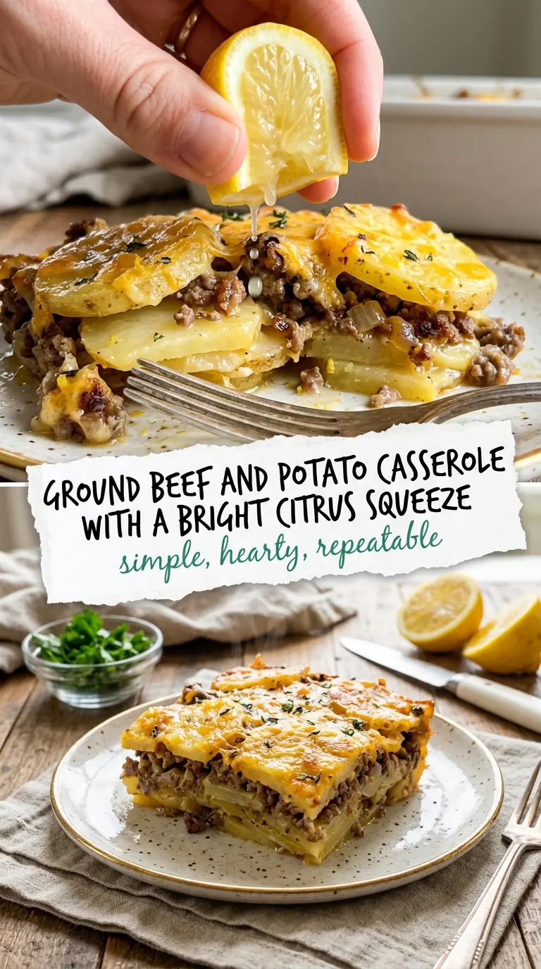 Ground Beef and Potato Casserole hearty cheesy layered
