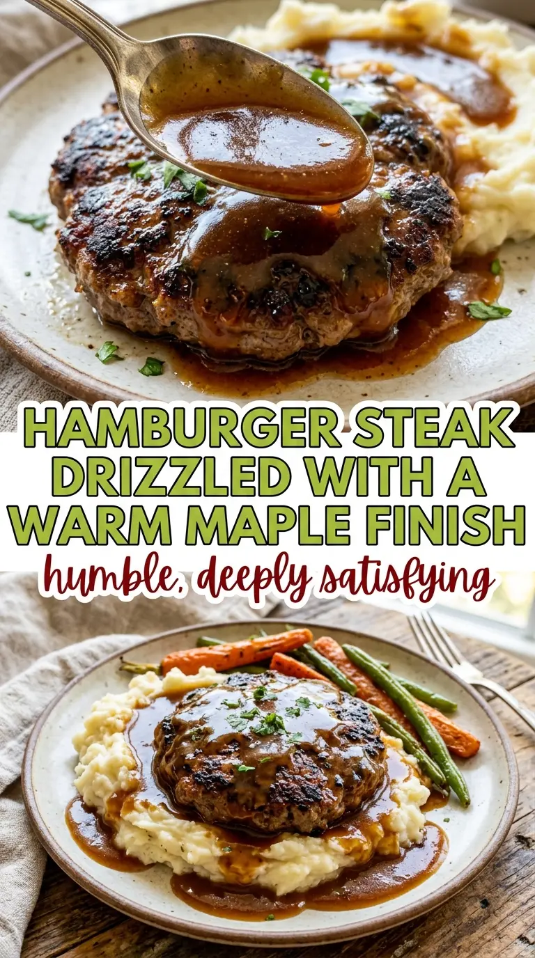 hamburger steak onion gravy glossy rich savory sauce