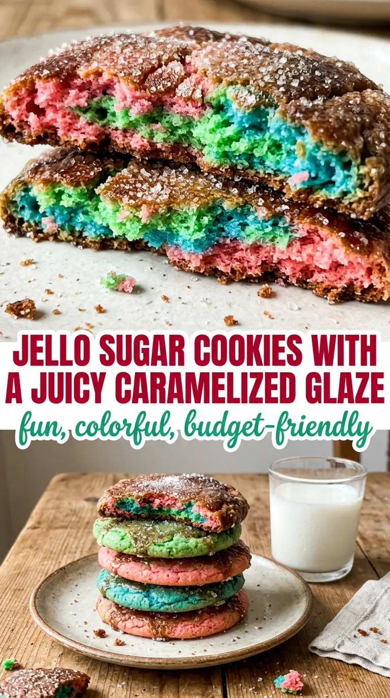 jello sugar cookies colorful sparkly soft chewy