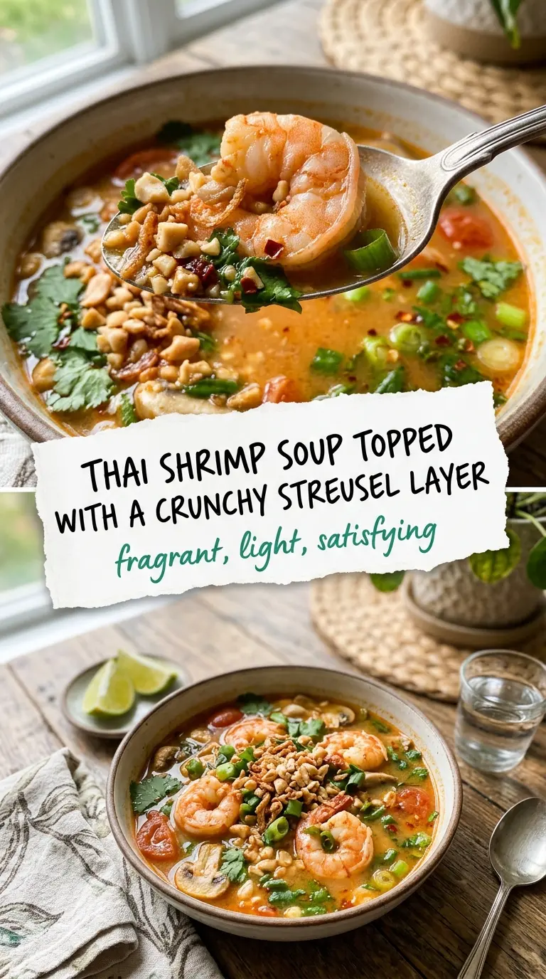 Paleo Thai Shrimp Soup with coconut broth, lime, and shrimp