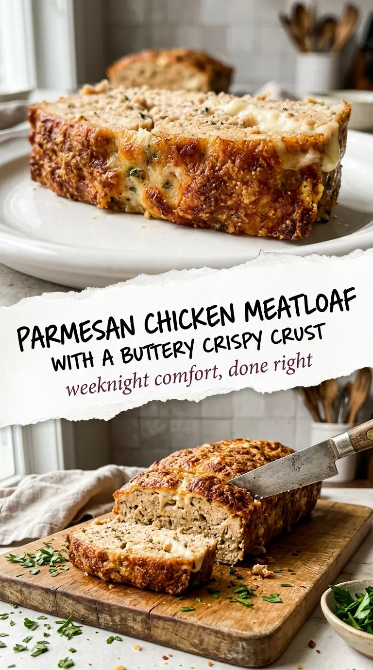 parmesan chicken meatloaf golden crust juicy slices